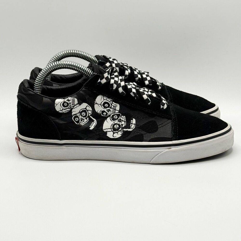 Vans Sk8-HI Low Top Lace Up Sneakers Skulls Print - Big Kids US 6